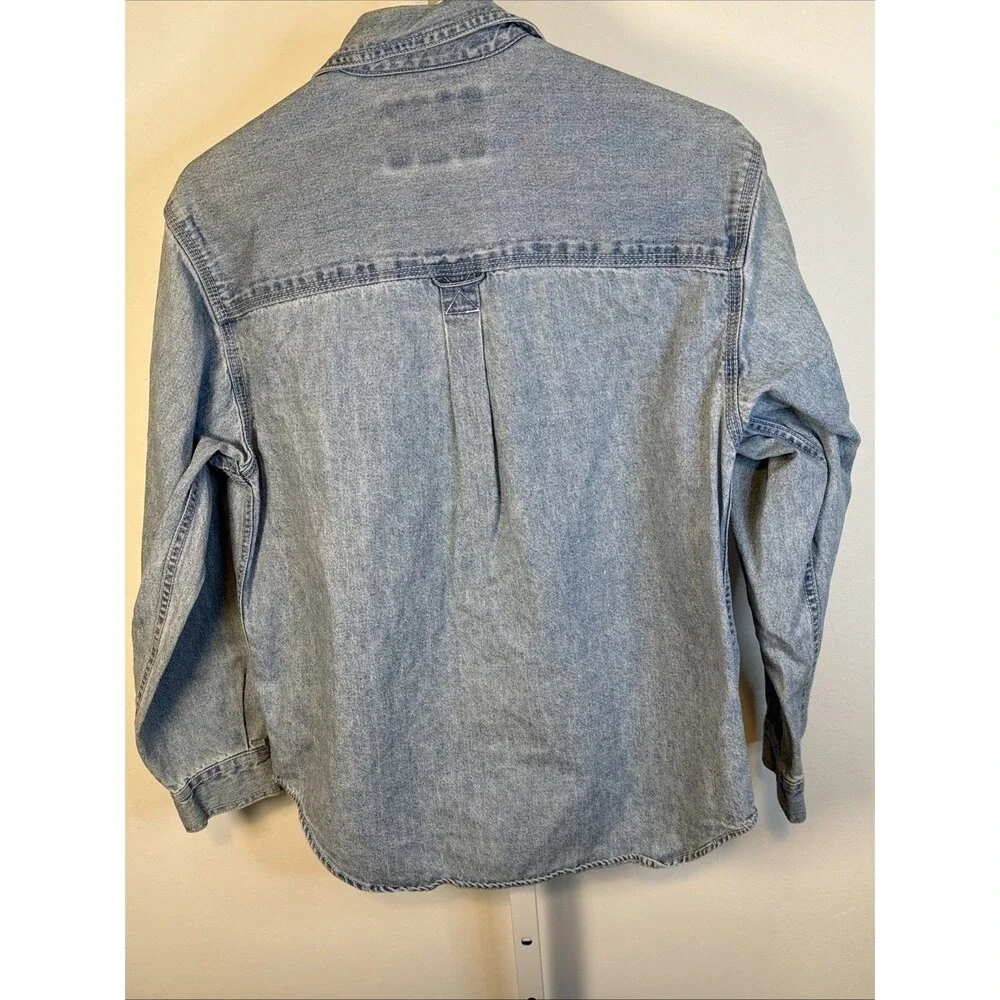 Levi’s USA Vtg 90s Jeans For Women Denim Shirt Medium Long Sleeve Blue Button Up - Picture 6 of 6